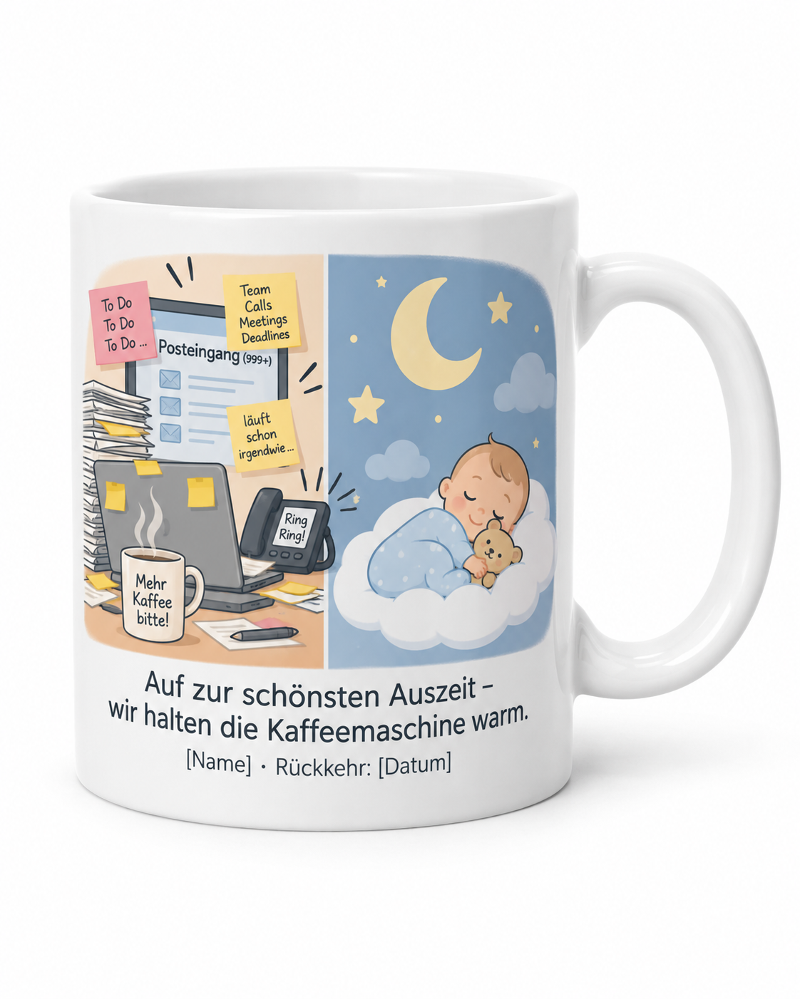 Elternzeit-Tasse personalisiert – Studio