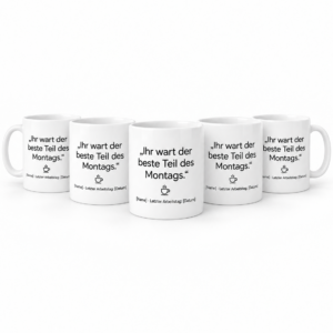 Tasse Letzter Arbeitstag – Danke vom Team personalisiert