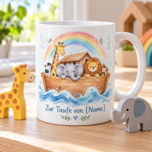 Tauftasse personalisiert – Arche Noah