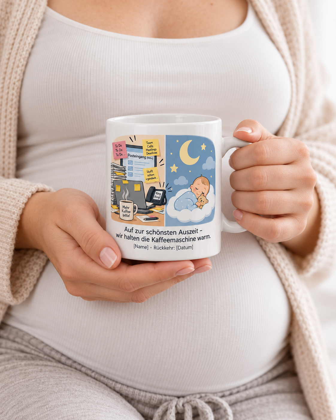 Elternzeit-Tasse personalisiert – Babybauch