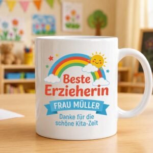 Abschied Erzieherin Geschenk personalisiert | Tasse mit Namen | Danke Kita-Zeit | Beste Erzieherin | Keramikbecher