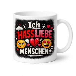 Lustige Tasse Ich Hassliebe Menschen | Tasse mit Spruch | Sarkasmus Kaffeebecher | Geschenk Introvertiert | Morgenmuffel | lustiges Geschenk
